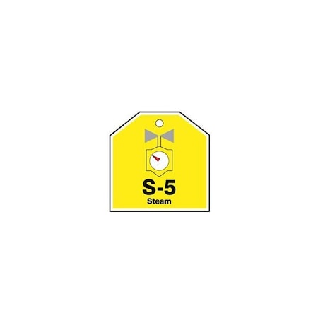 Accuform Energy Source ID Tag, S-5 STEAM, 2.5in x 2.5in, Adhesive Dura-Poly, 5PK TDJ105XVM